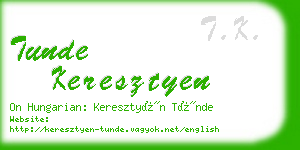 tunde keresztyen business card